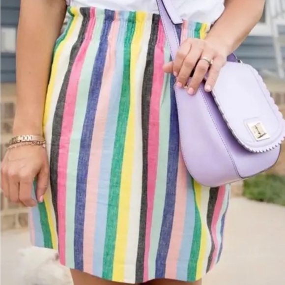 JCrew Linen Rainbow Striped Shirt - Picture 1 of 4
